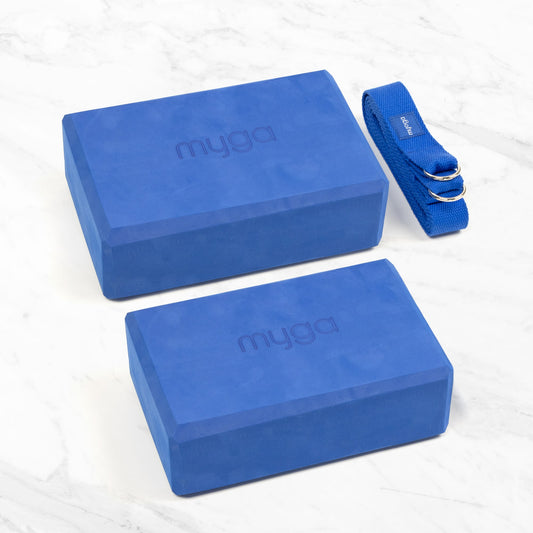 Yoga Blocks & Strap Set - Blue