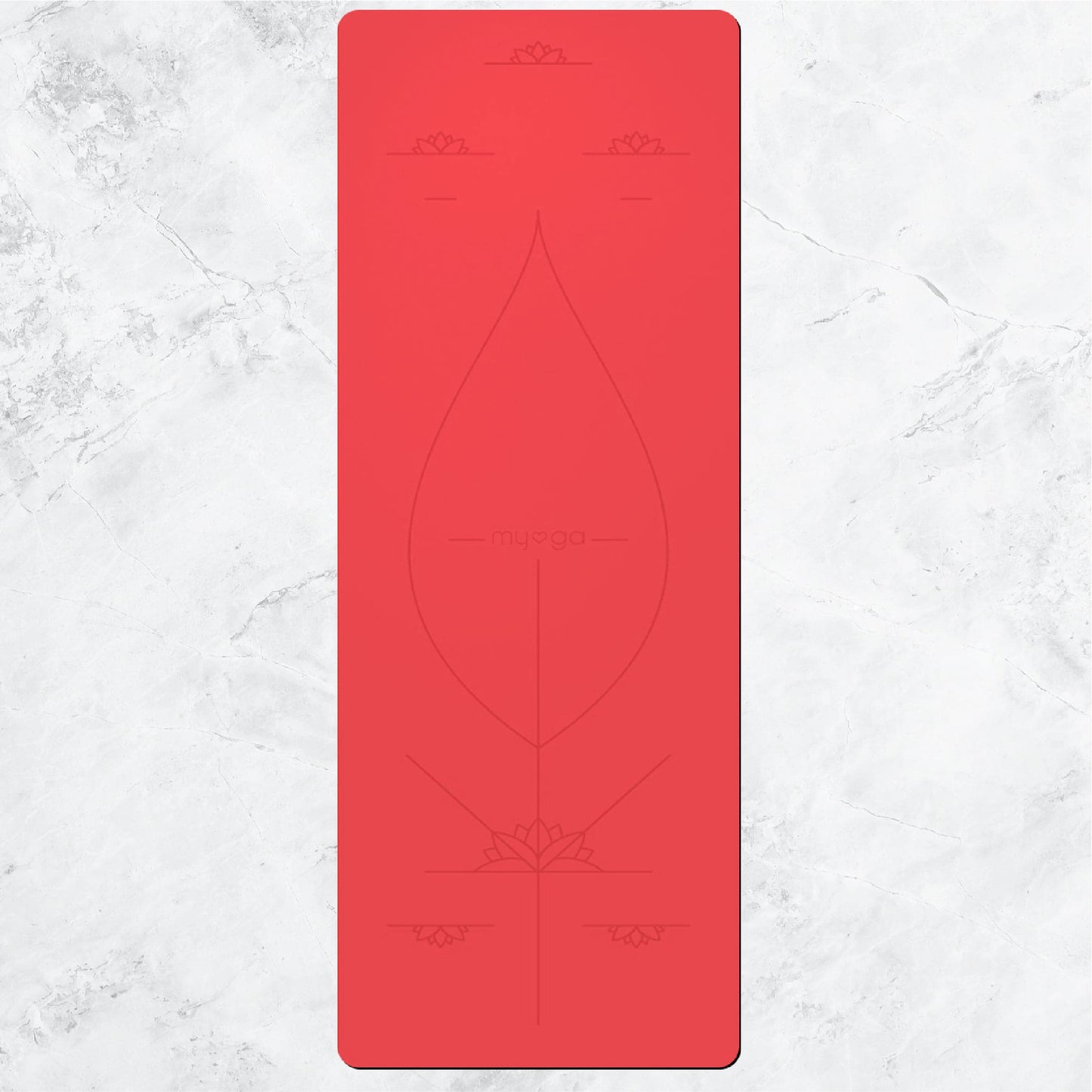 Extra Large Red Lotus Alignment Yoga Mat