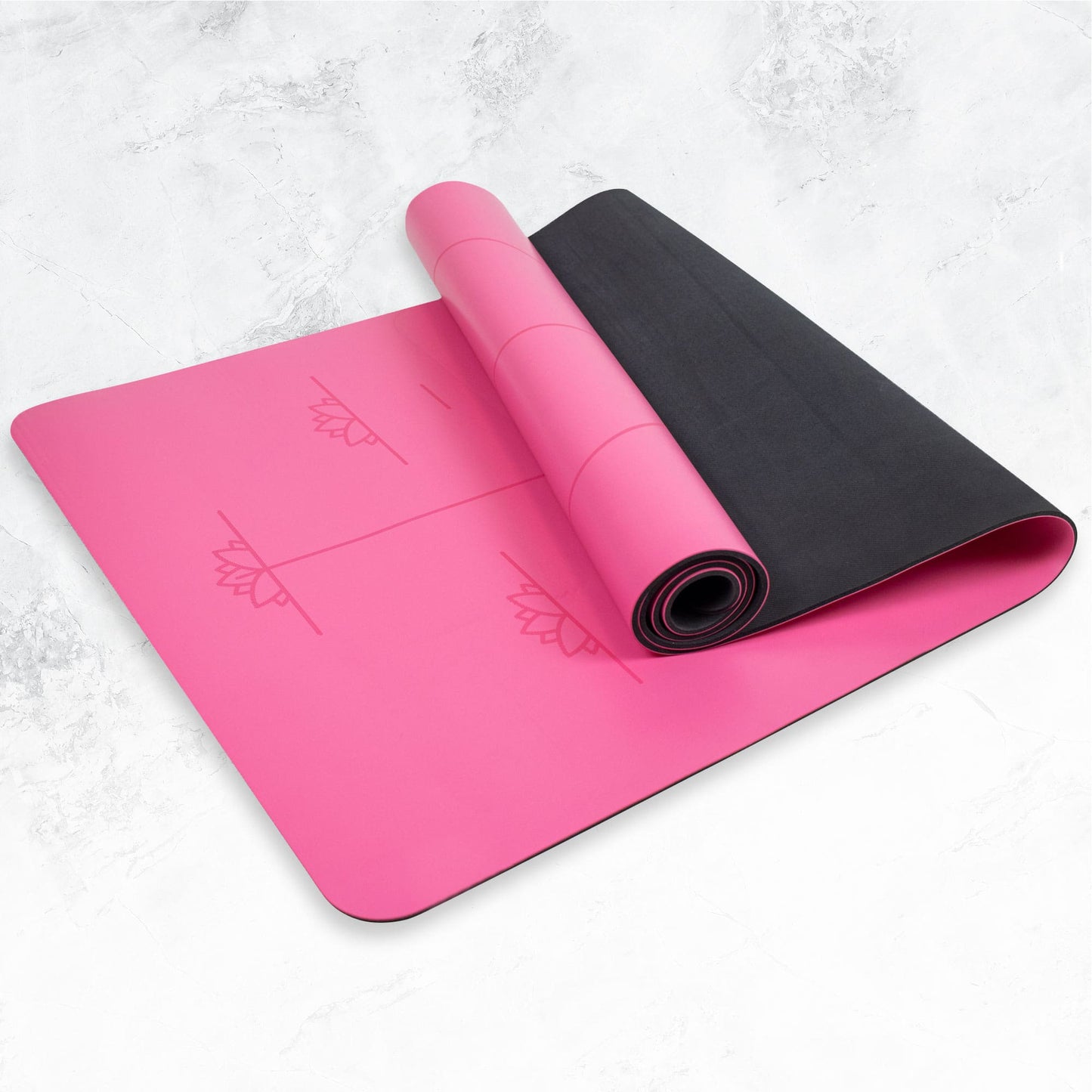 Extra Large Pink Alignment Yoga Mat