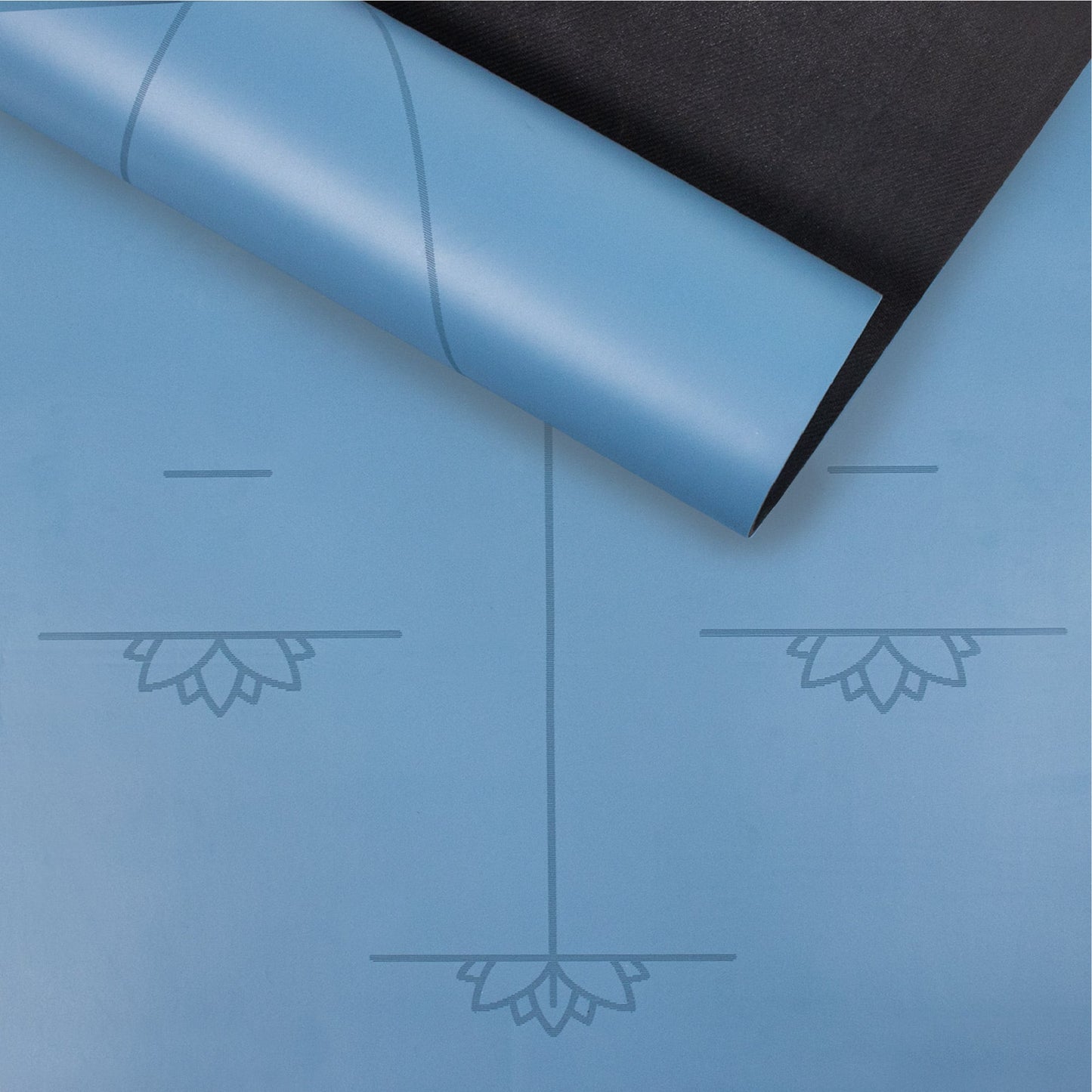 Extra Large Blue Lotus Alignment Yoga Mat