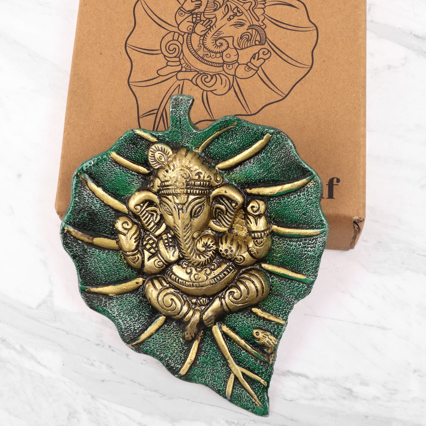 Lord Ganesha On Leaf Wall-hanging