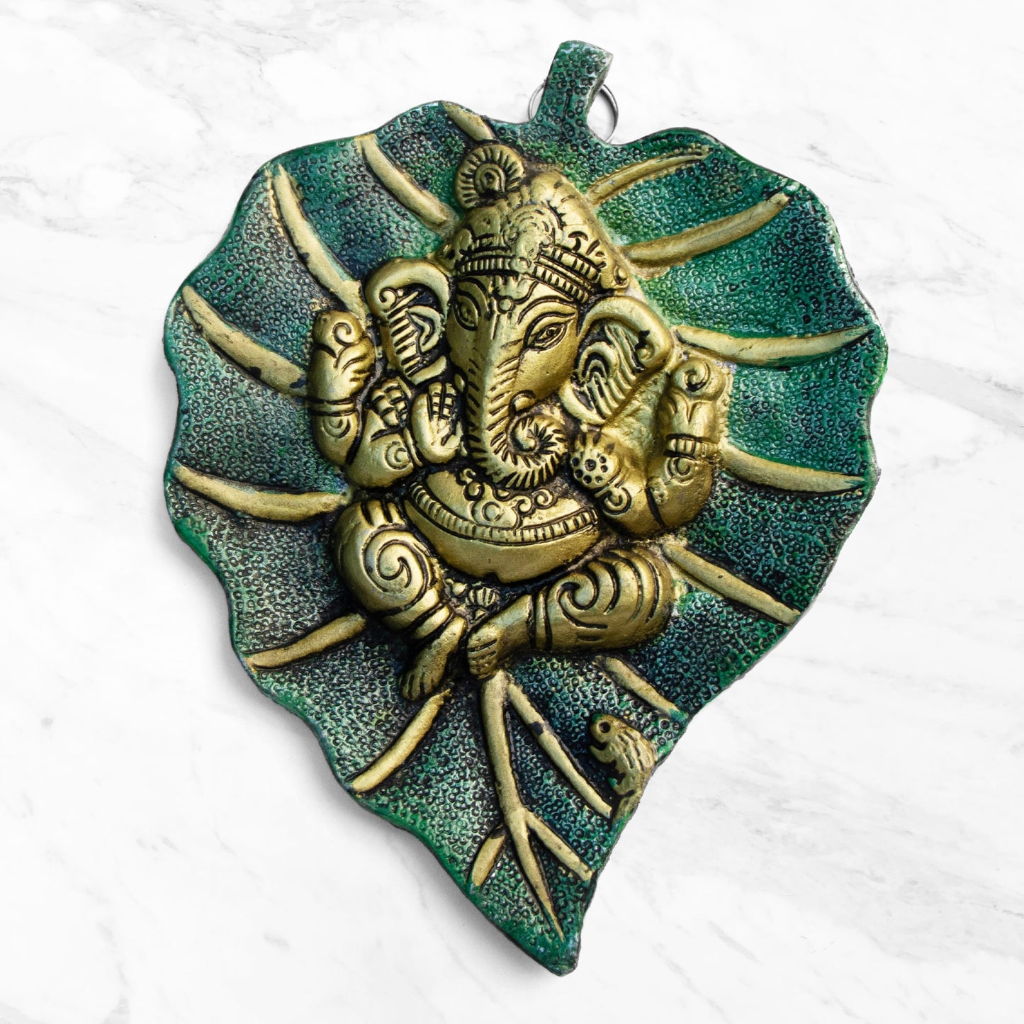 Lord Ganesha On Leaf Wall-hanging