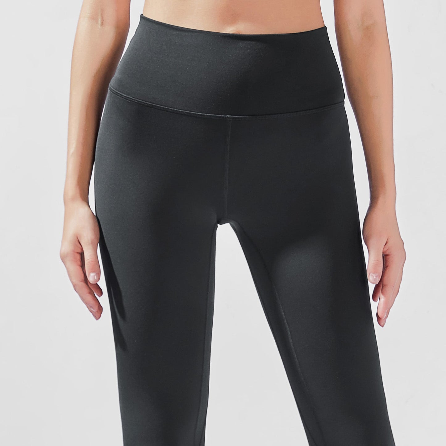 High-Waisted 7/8 YULA Yoga Leggings - Black