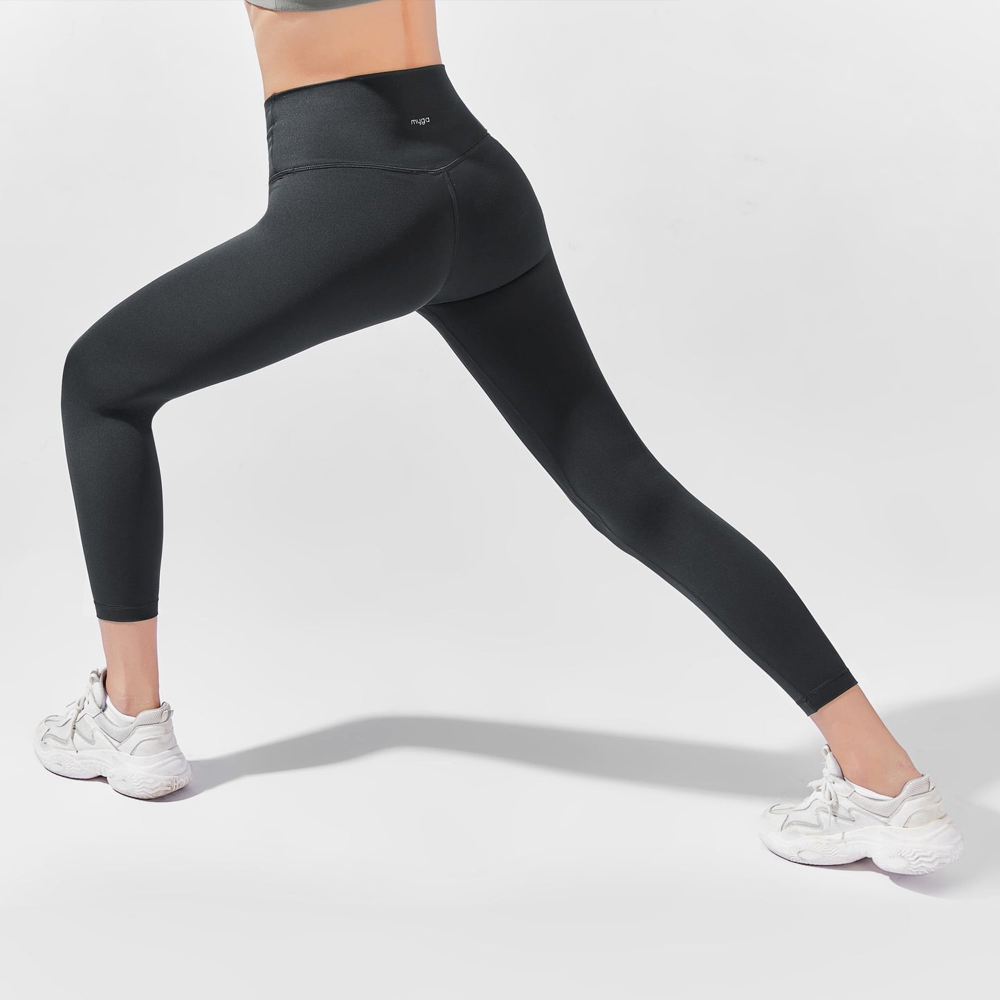 High-Waisted 7/8 YULA Yoga Leggings - Black