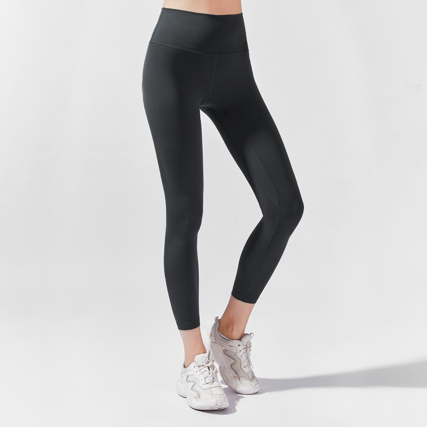 High-Waisted 7/8 YULA Yoga Leggings - Black