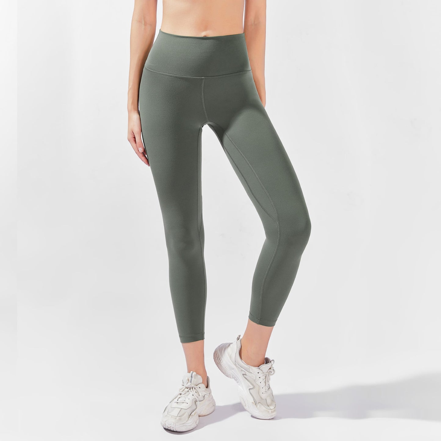 High-Waisted 7/8 YULA Yoga Leggings - Green