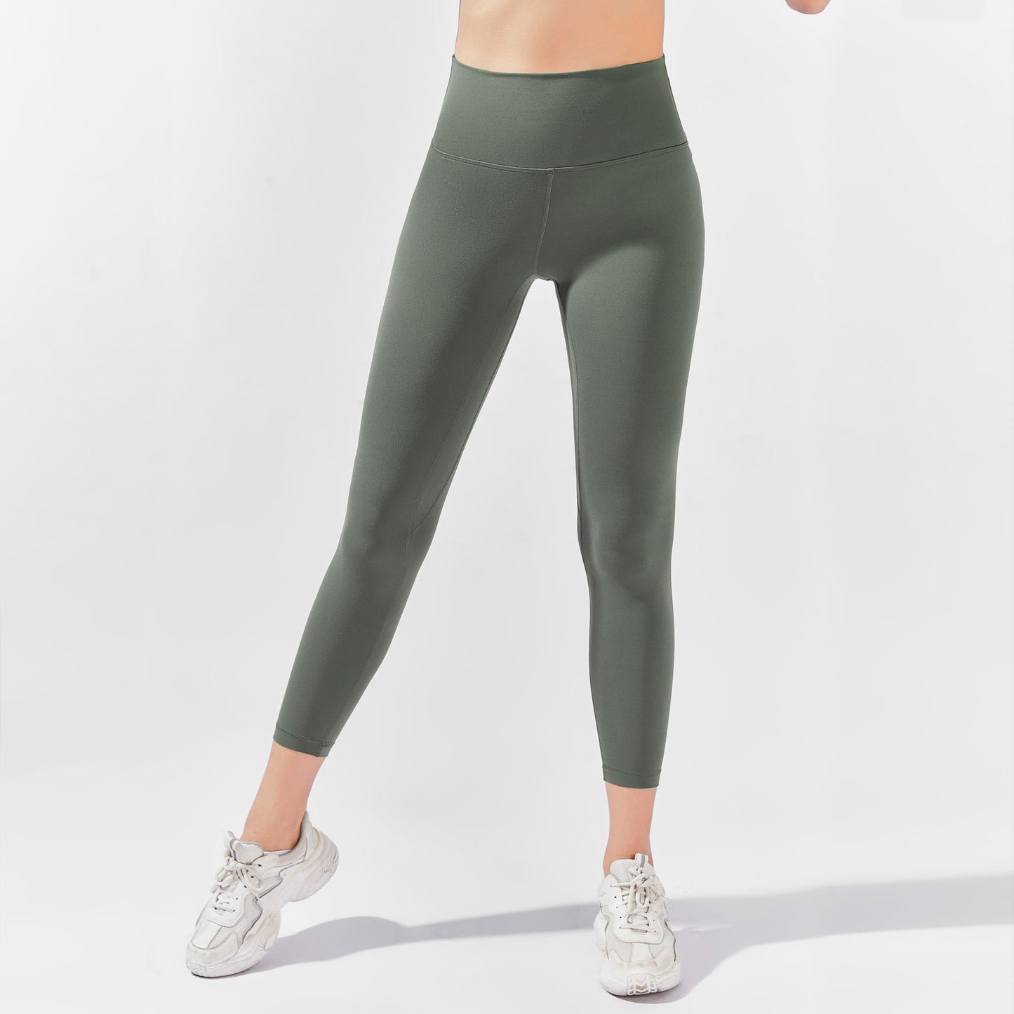 High-Waisted 7/8 YULA Yoga Leggings - Green