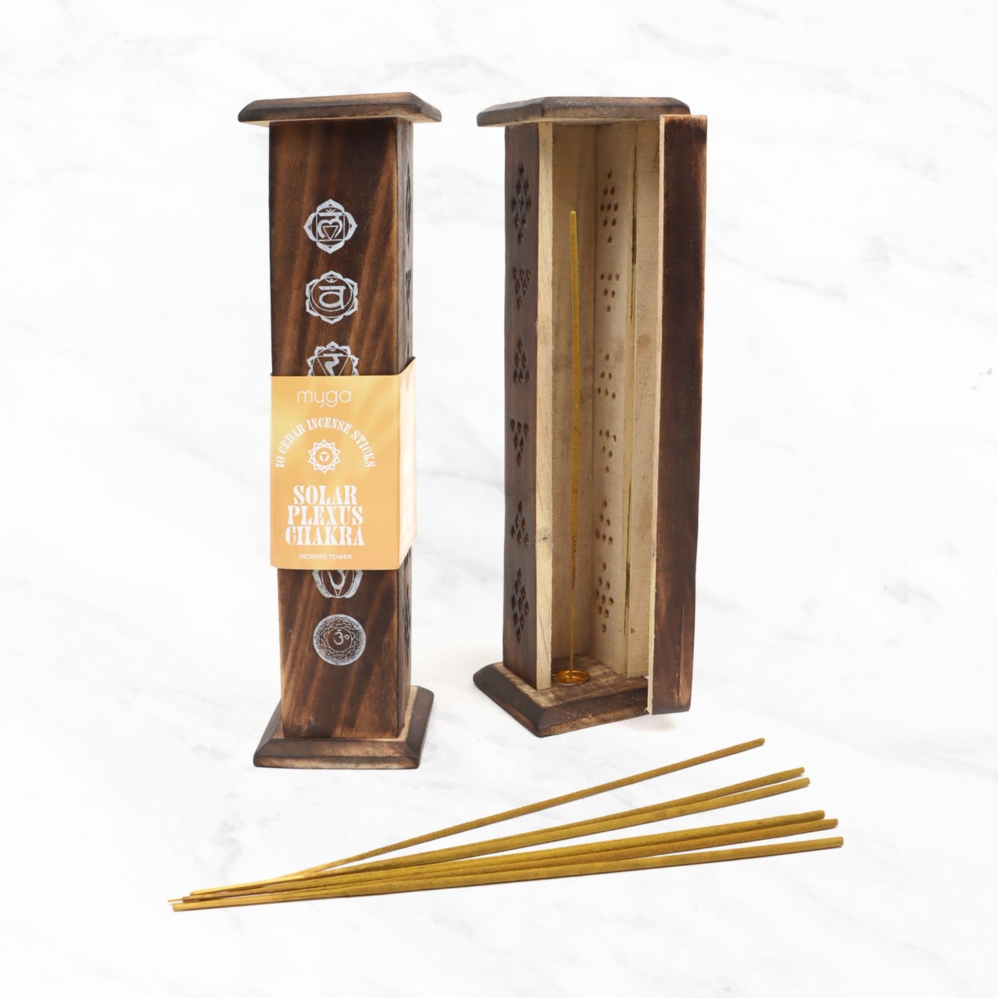 Chakra Incense Towers With Incense Sticks