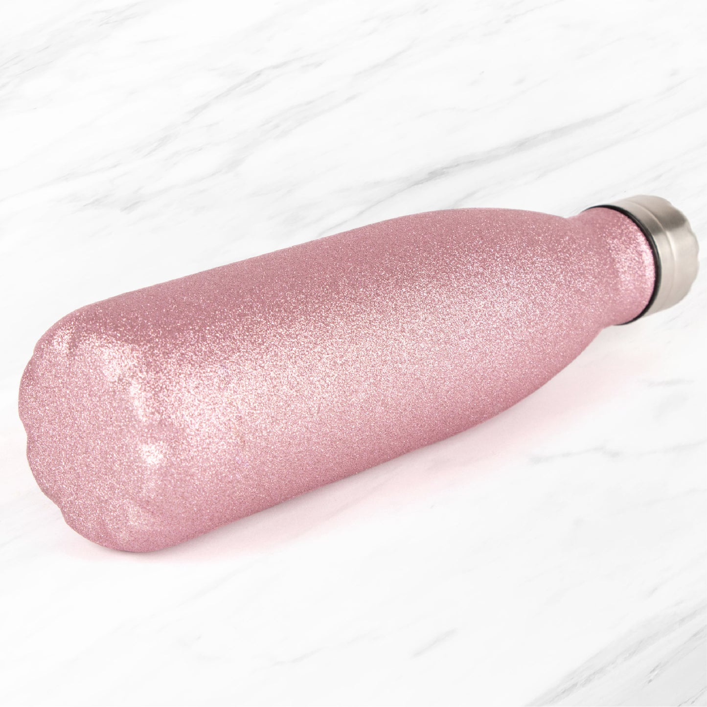 Metal Water Bottle 500ml - Pink Glitter