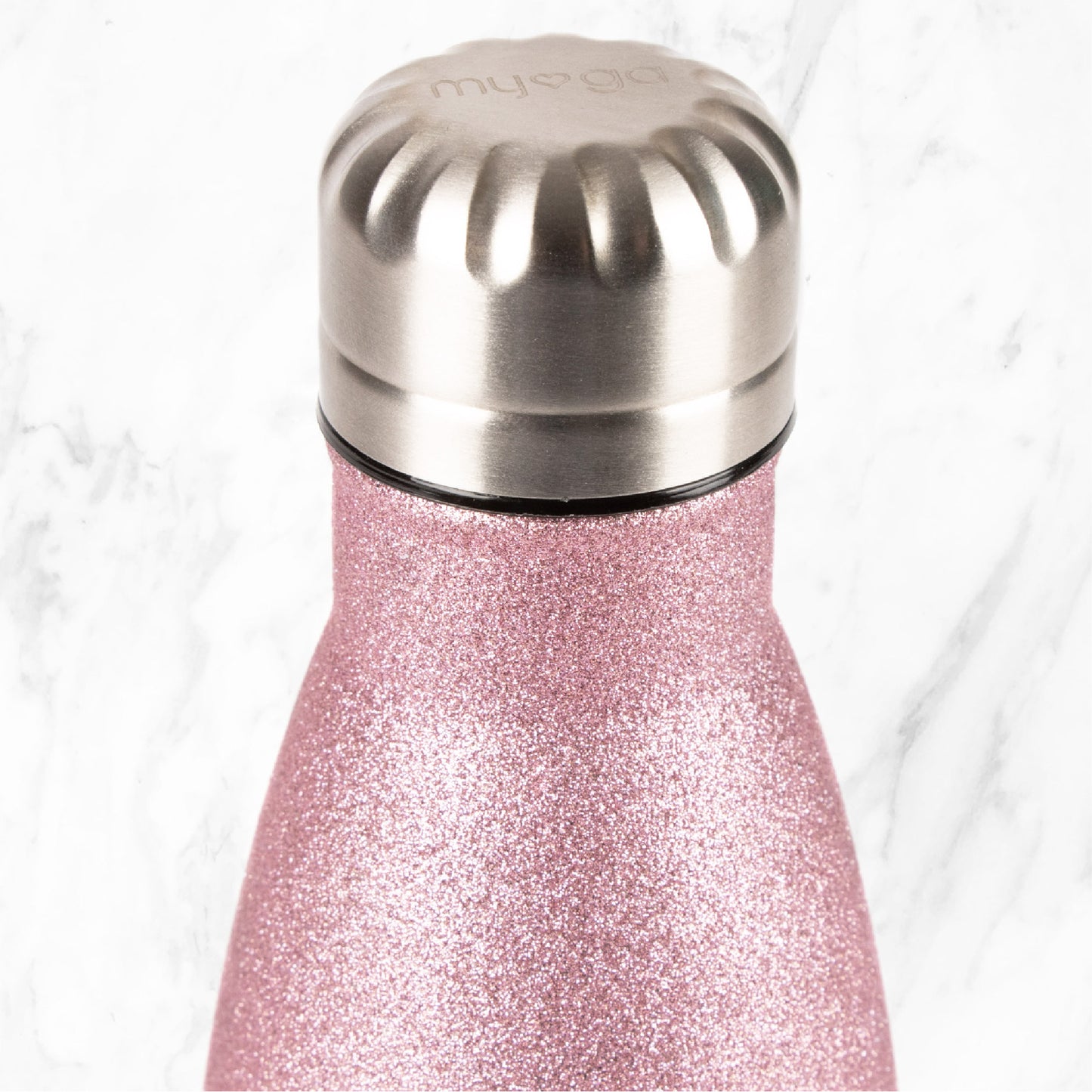 Metal Water Bottle 500ml - Pink Glitter