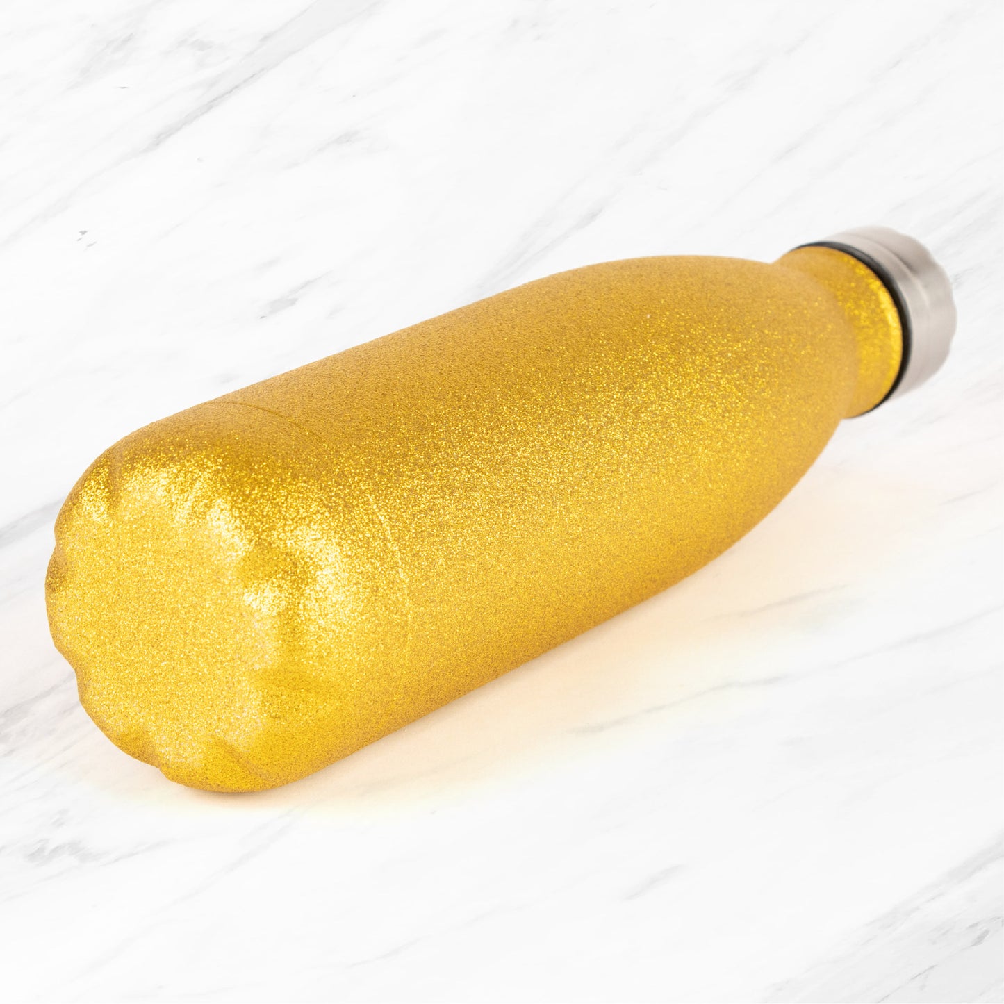 Metal Water Bottle 500ml - Gold Glitter