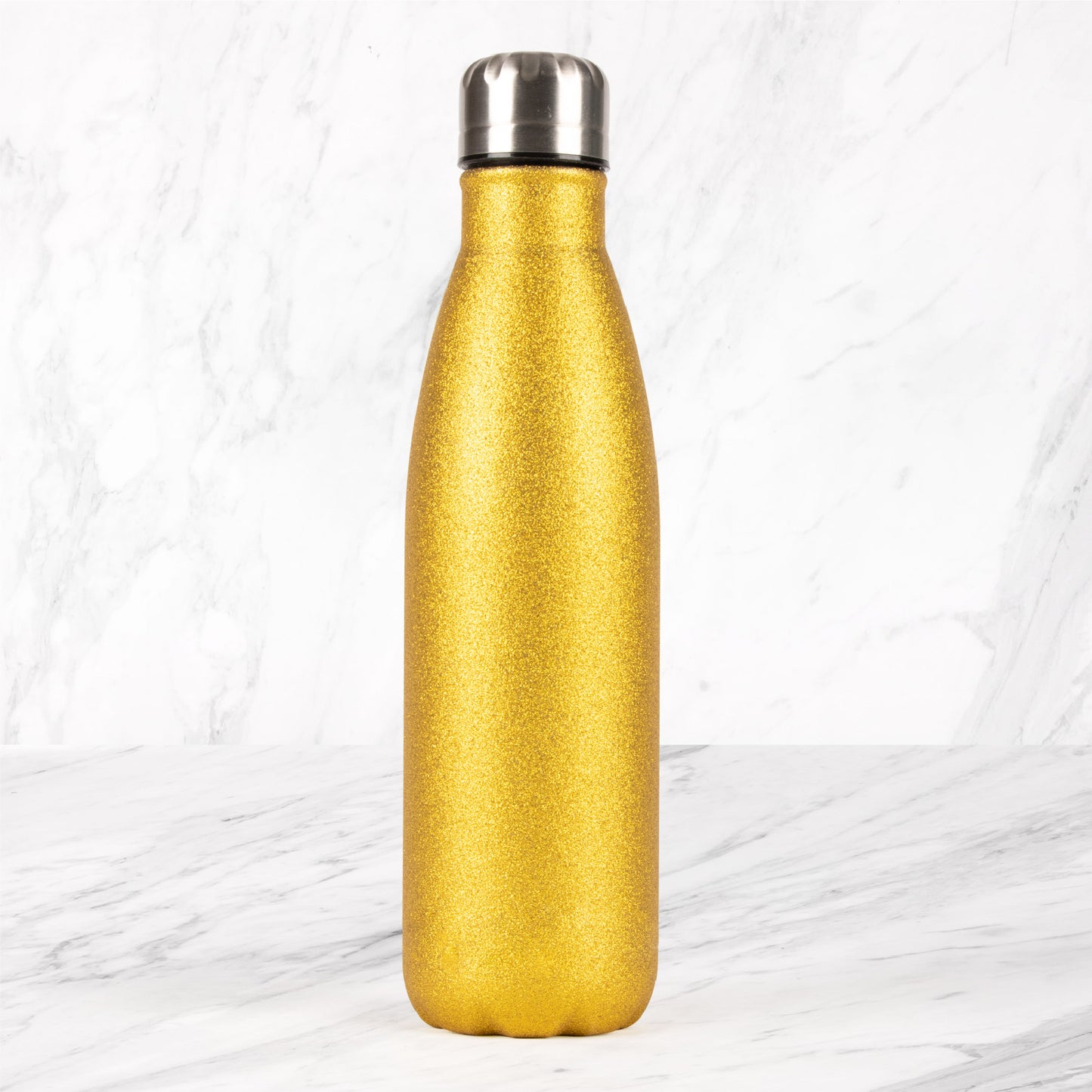 Metal Water Bottle 500ml - Gold Glitter