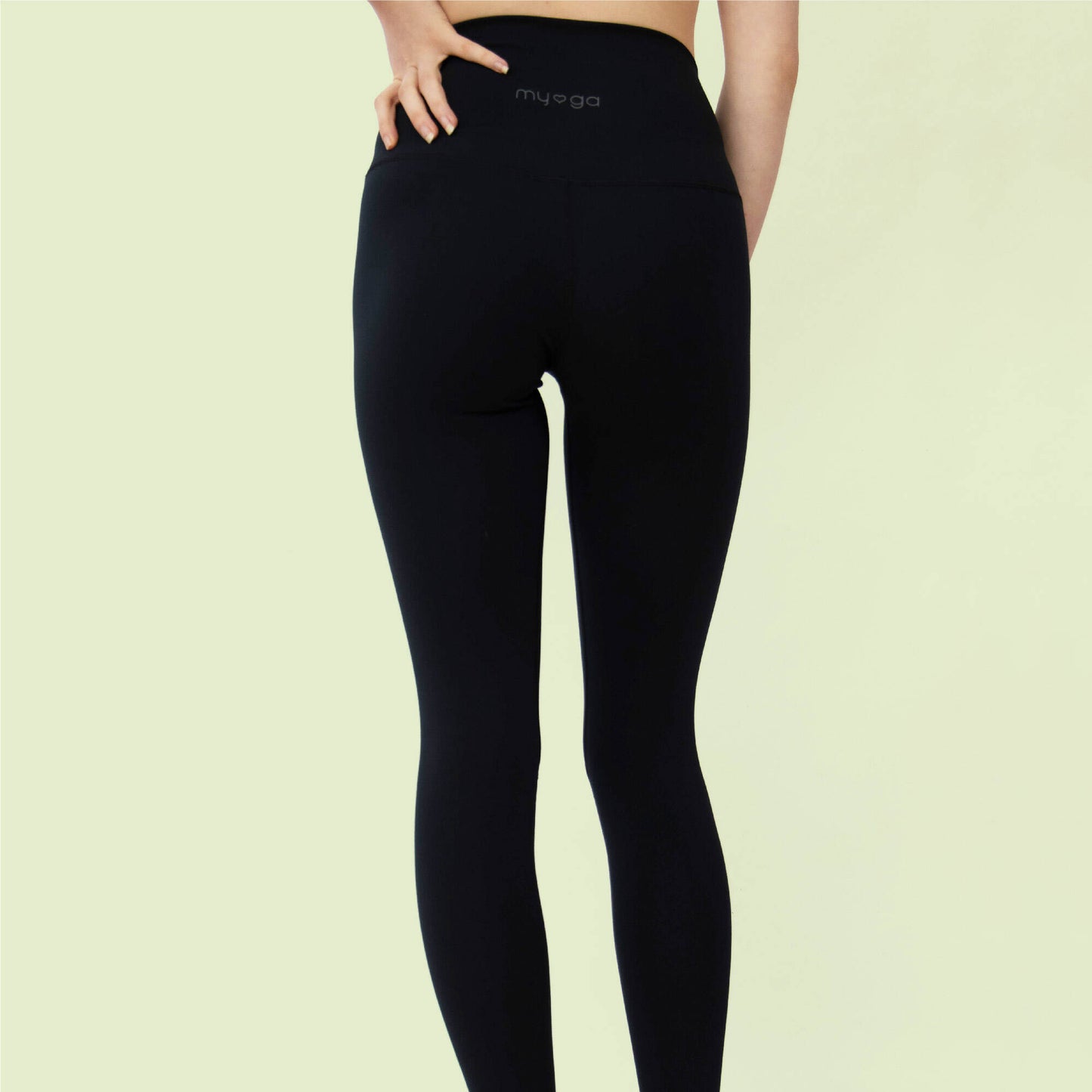 High Waist Full Length Yoga Leggings - Black