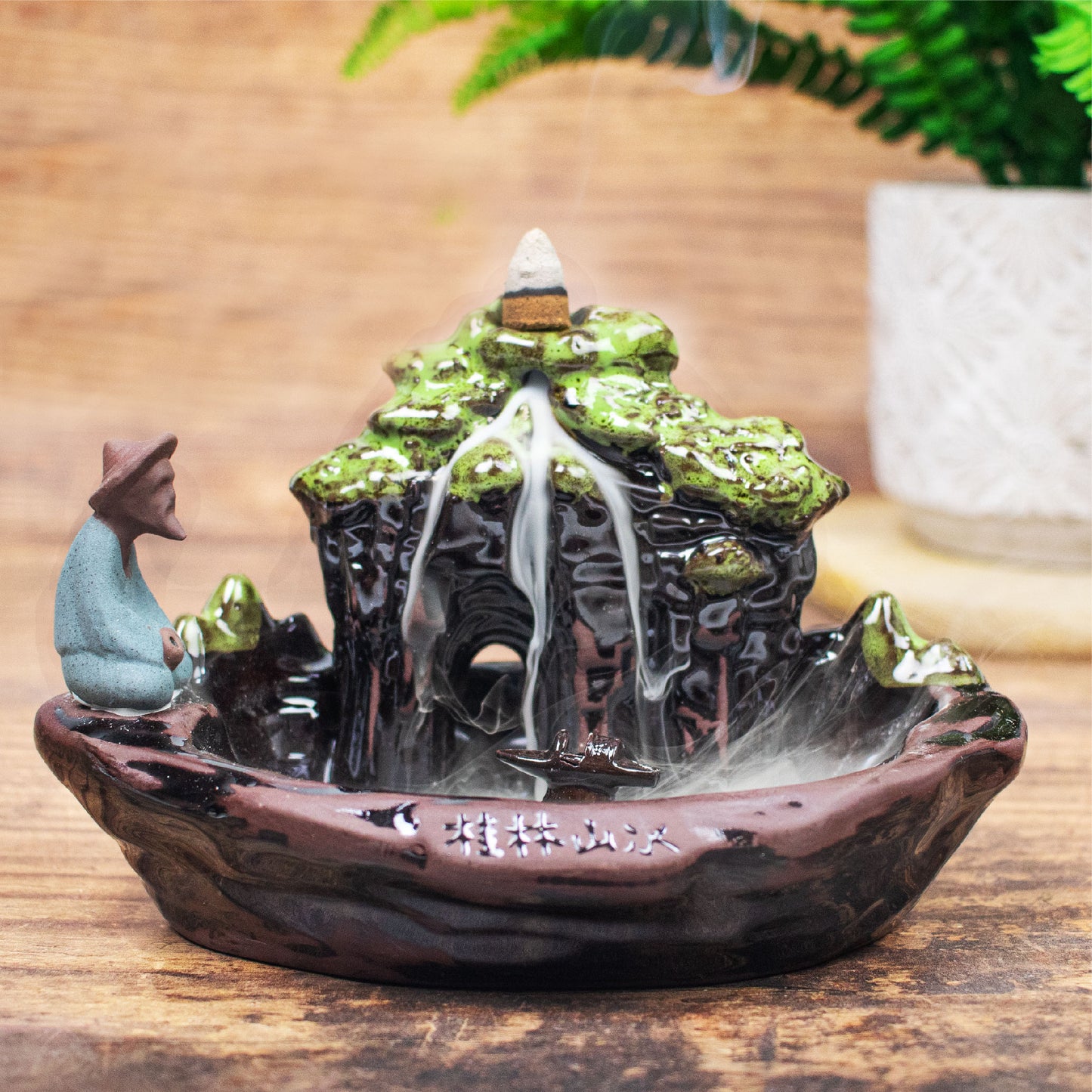 Backflow Incense Burner - Fishing Pond