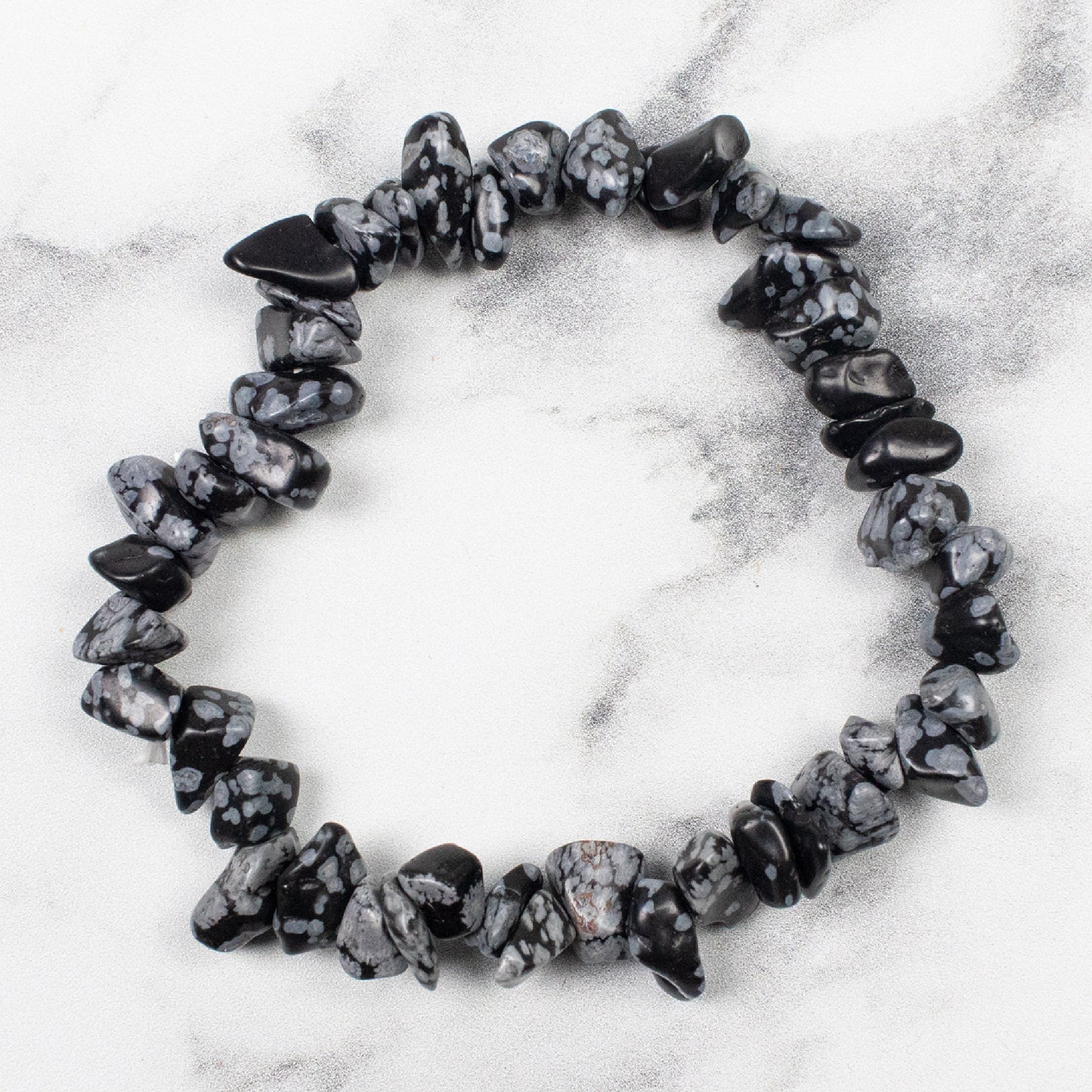 Chip Bracelet - Snowflake Obsidian