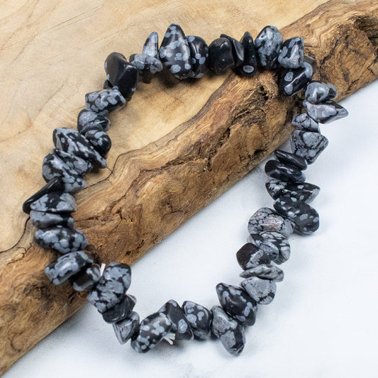 Chip Bracelet - Snowflake Obsidian