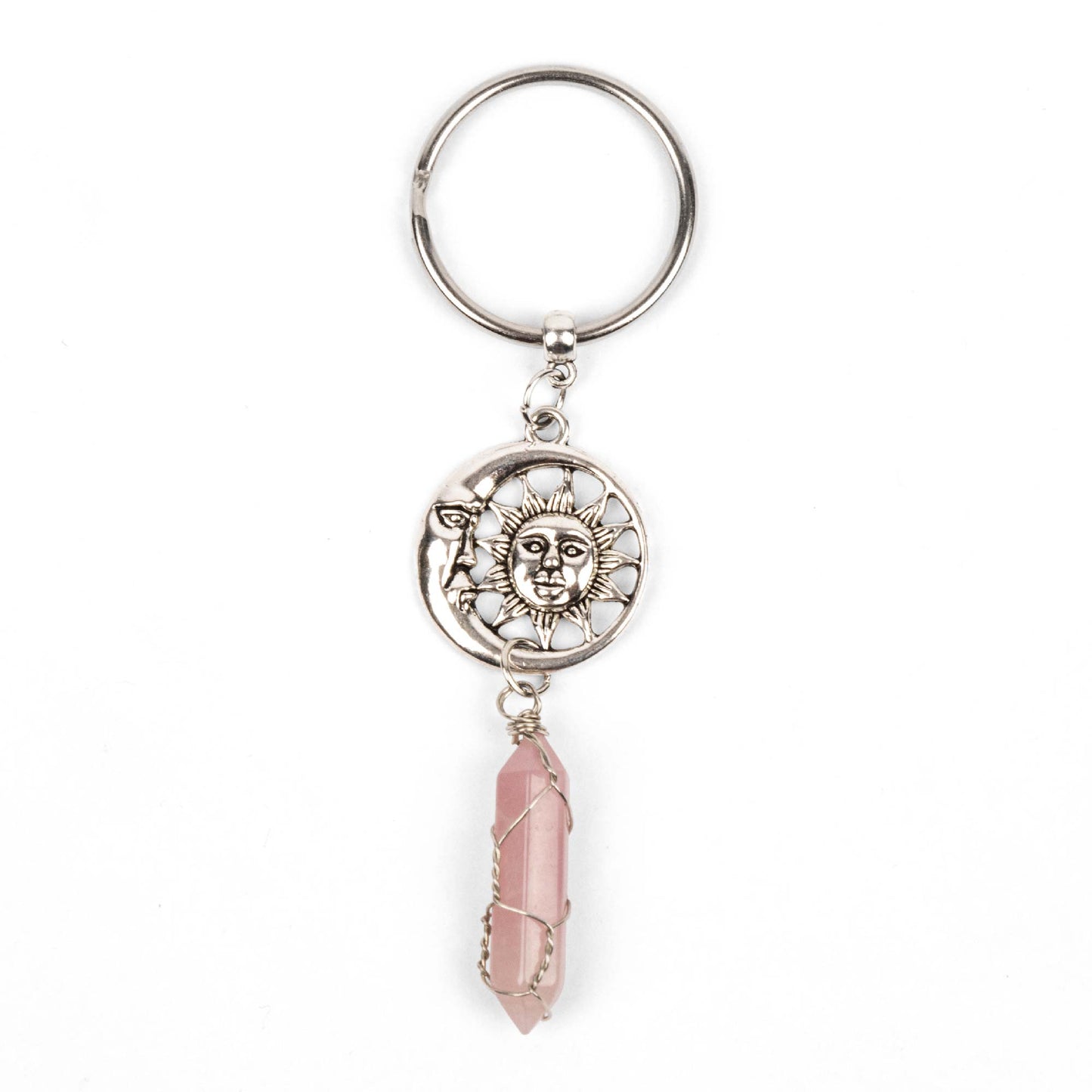 Keyring - Sun Moon & Rose Quartz