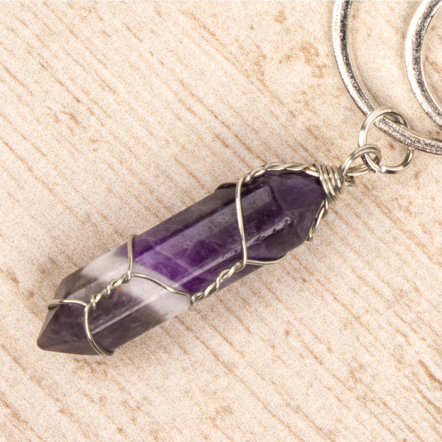 Keyring - Crescent Moon & Amethyst