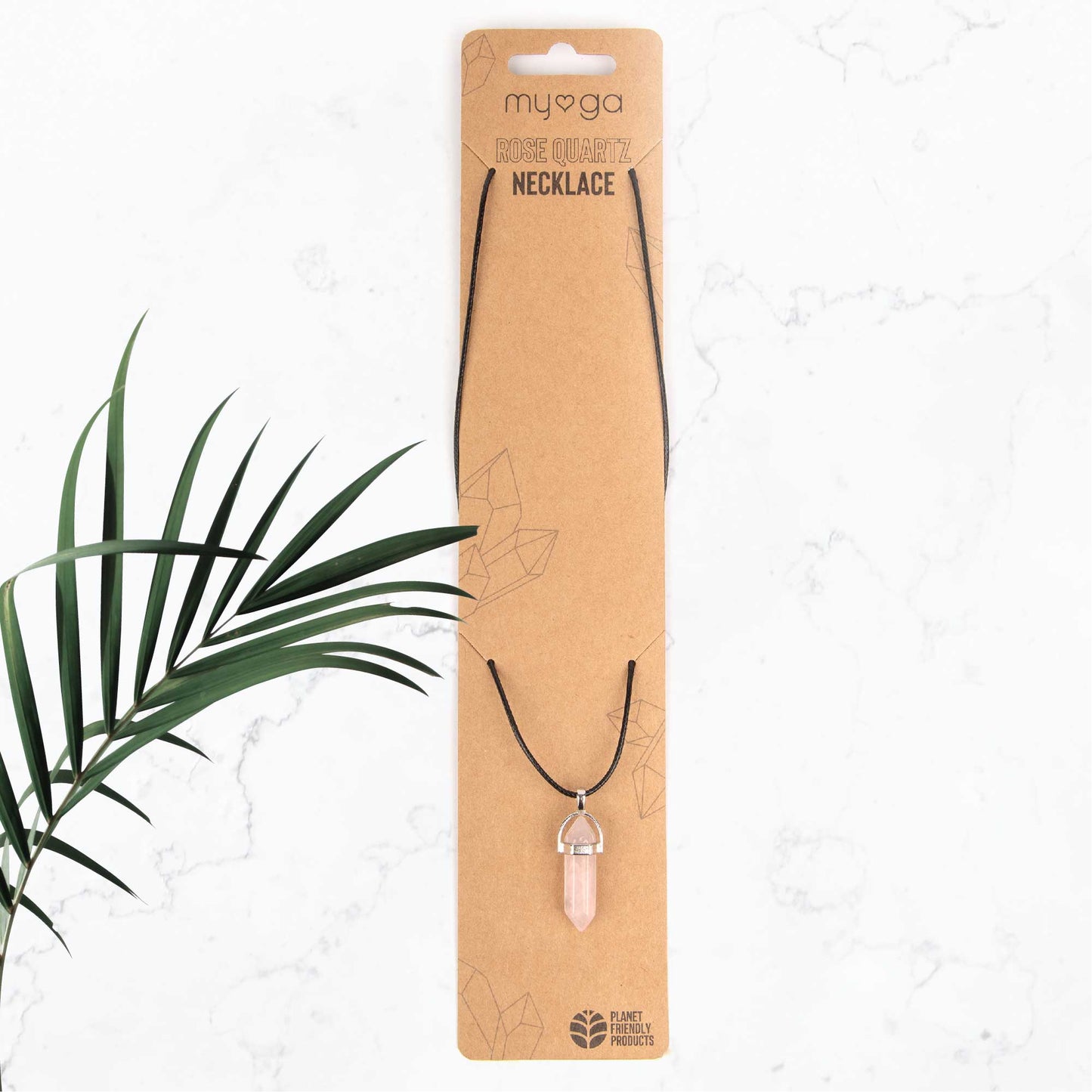 Crystal Pendant Necklace - Rose Quartz