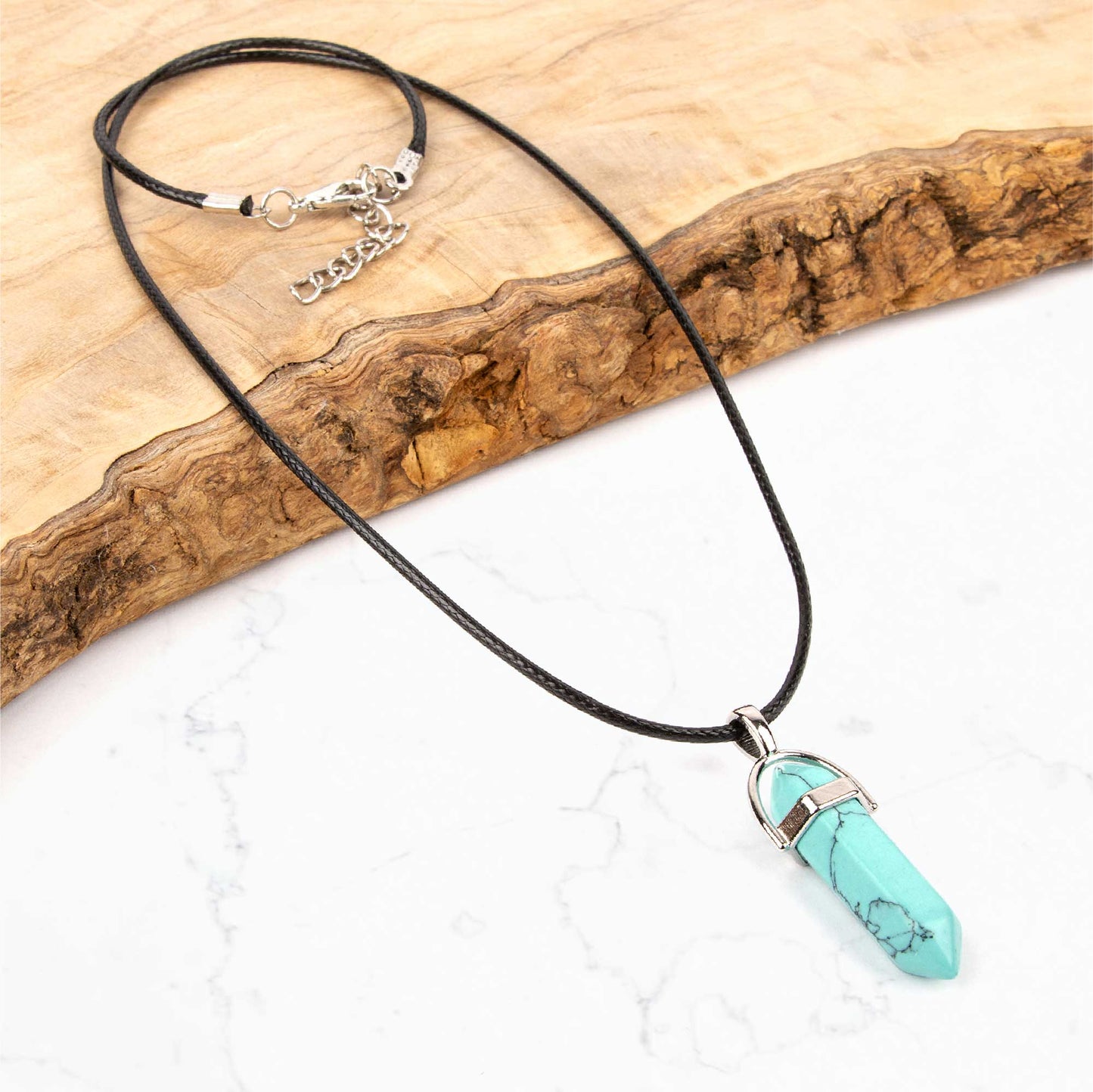 Crystal Pendant Necklace - Turquoise