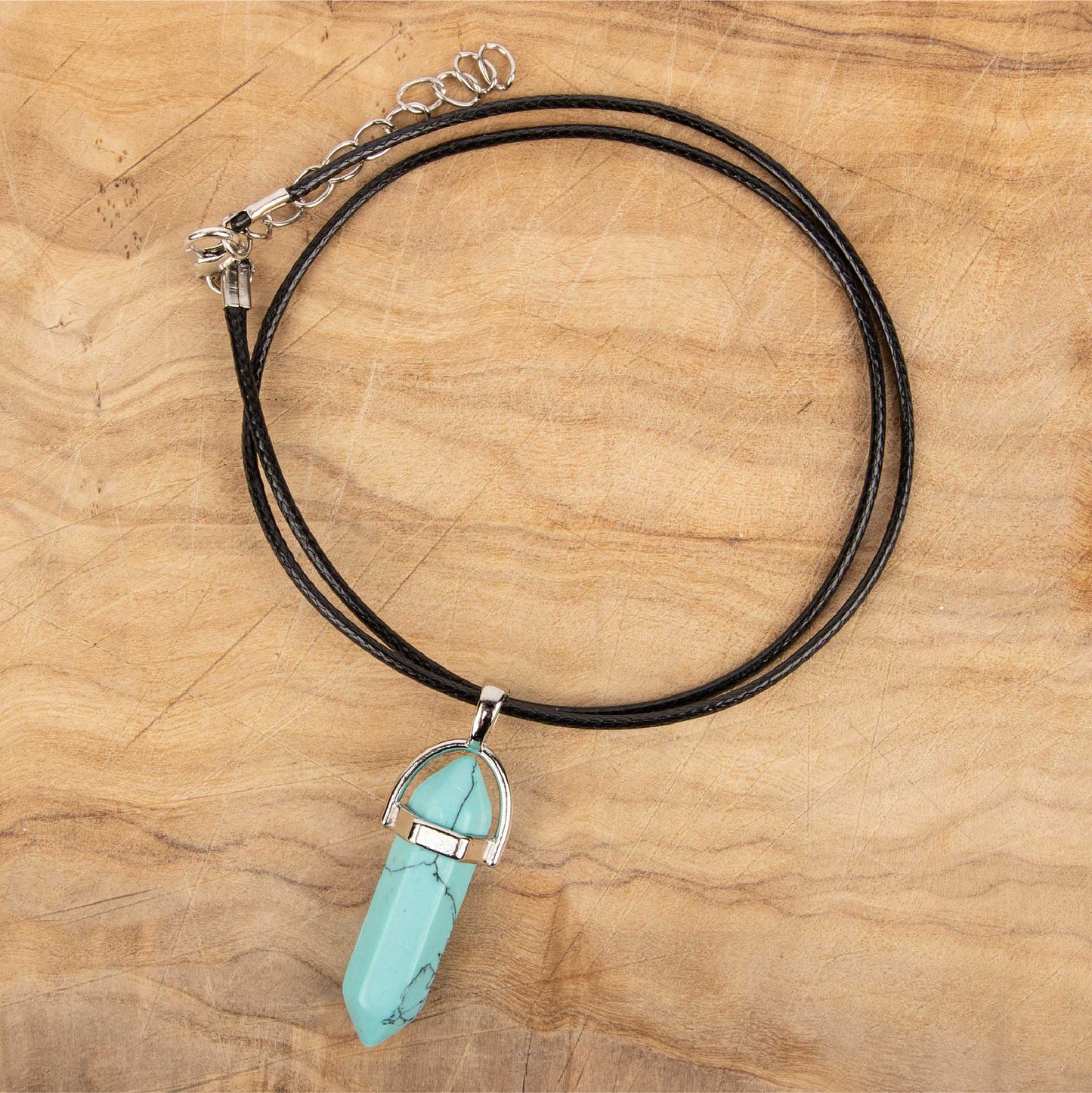 Crystal Pendant Necklace - Turquoise