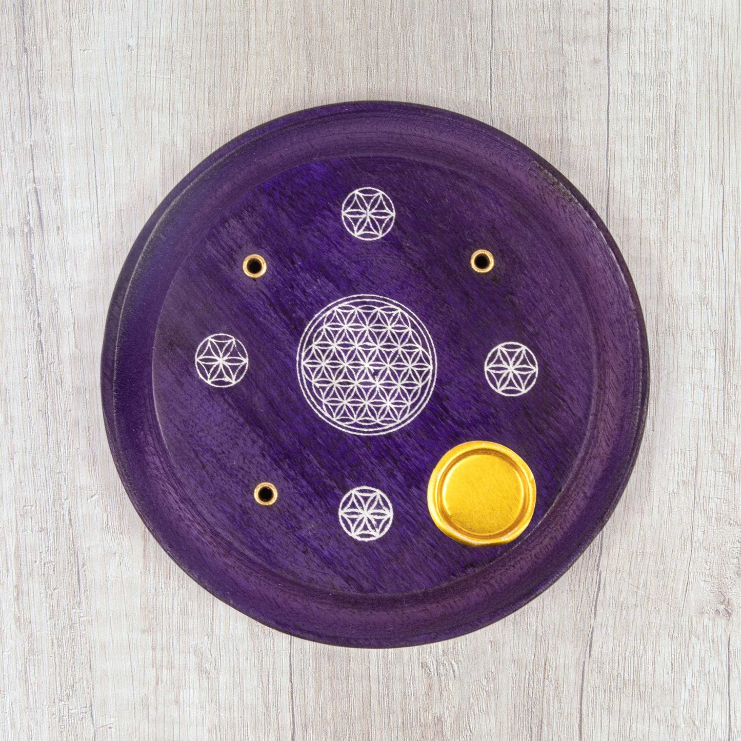 Incense Cone Plate - Flower Of Life Purple