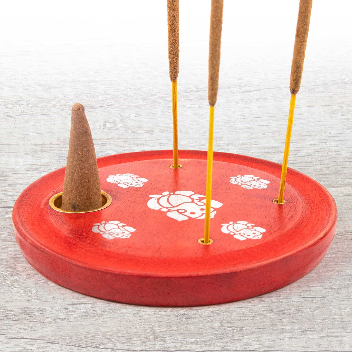 Incense Cone Plate - Elephant Red