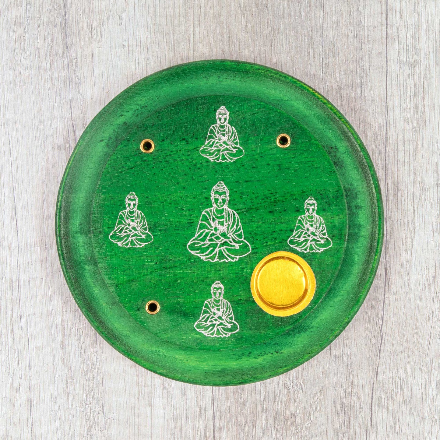 Incense Cone Plate - Buddha Green