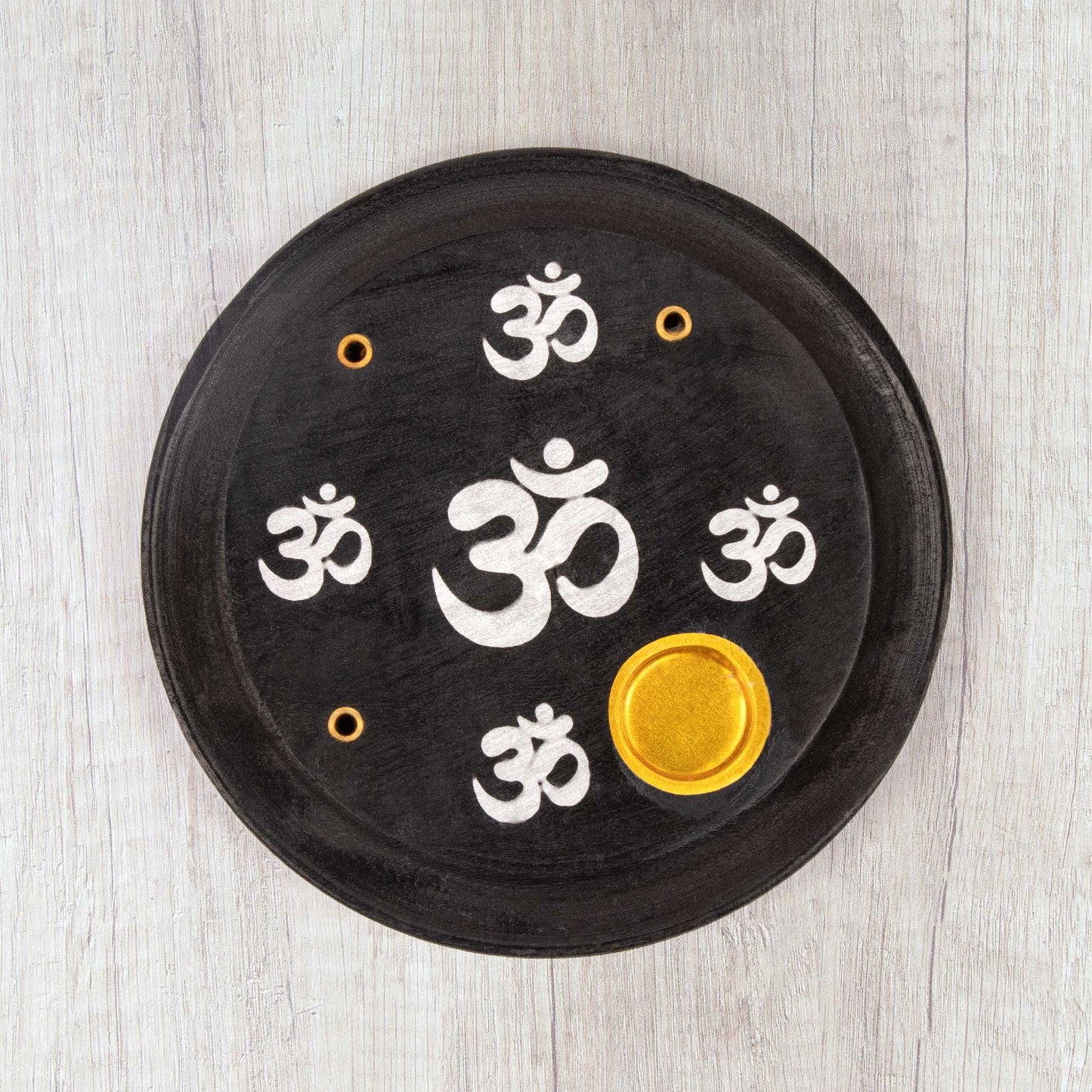 Incense Cone Plate - Om Black