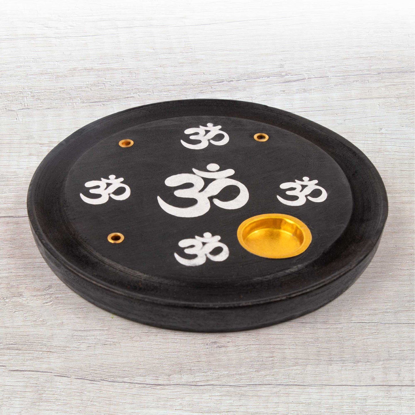 Incense Cone Plate - Om Black