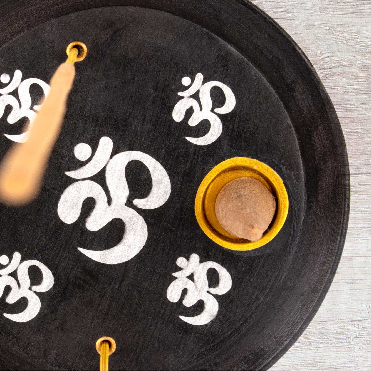 Incense Cone Plate - Om Black