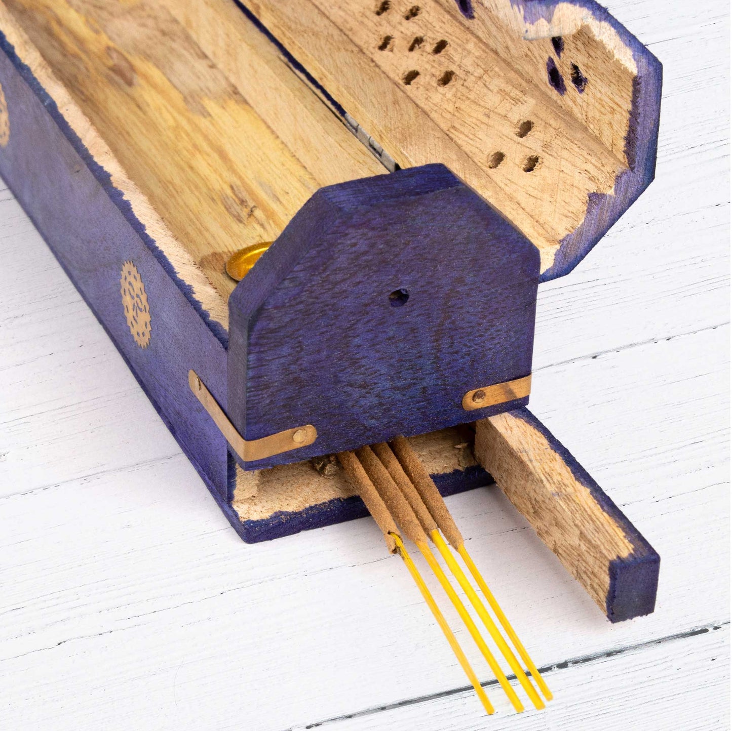 Wooden Incense Box - Purple