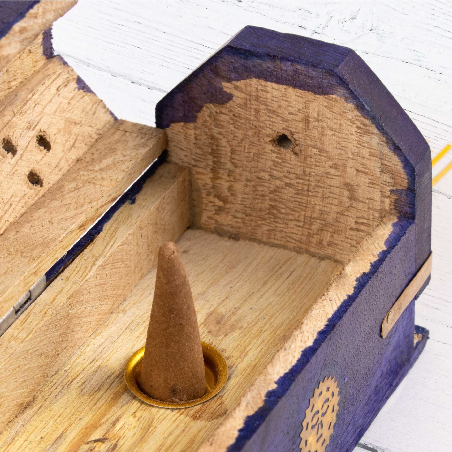 Wooden Incense Box - Purple
