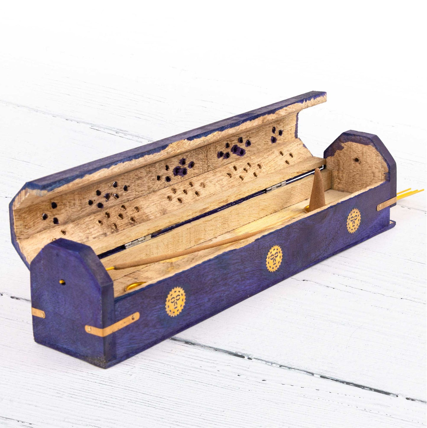 Wooden Incense Box - Purple