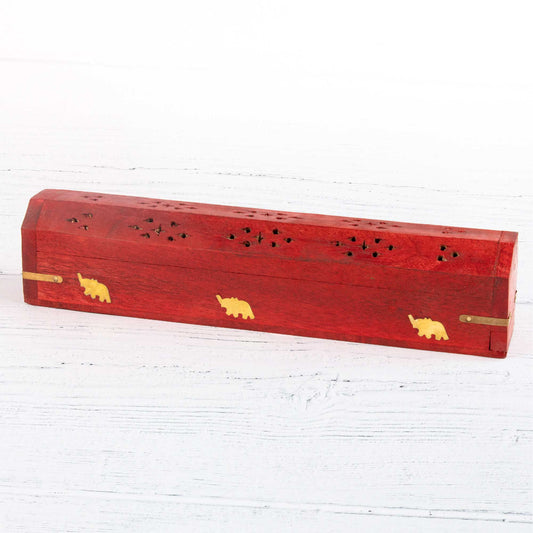 Wooden Incense Box - Red