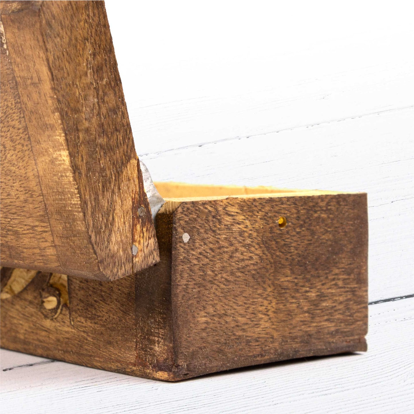 Wooden Incense Box - Floral Carving
