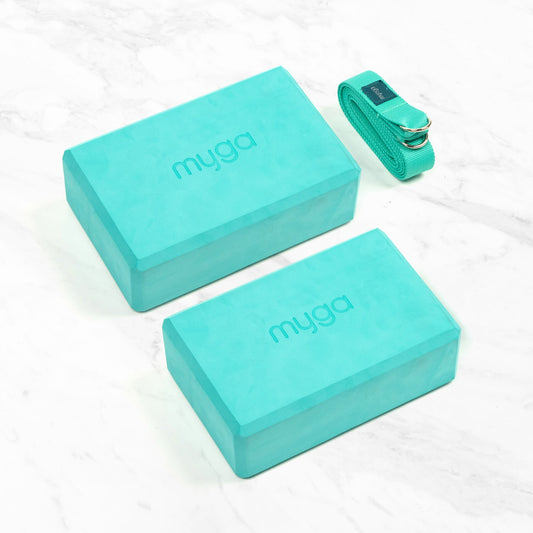 Yoga Blocks & Strap Set - Turquoise