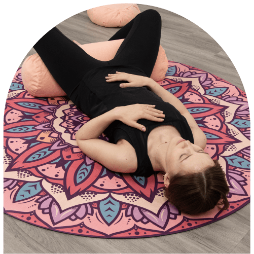 Mandala Pattern Round Yoga Floor Mat Meditation Mat ,Home Bedroom Use Stu  Soft Dia 40cm 