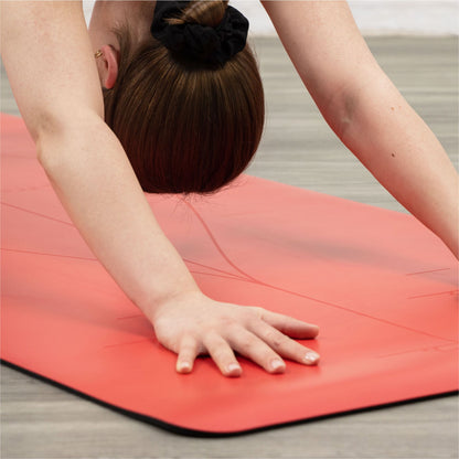 Extra Large Red Lotus Alignment Yoga Mat