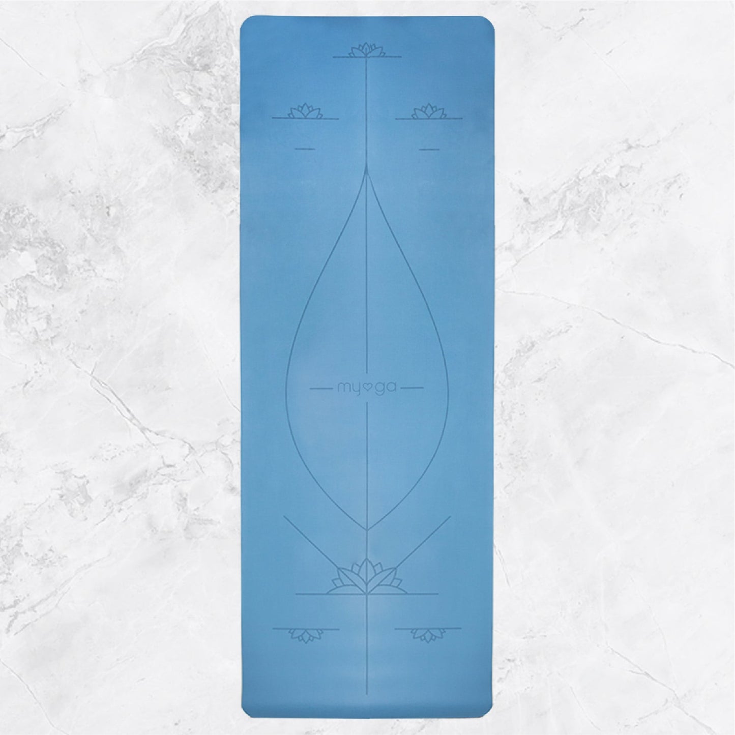Extra Large Blue Lotus Alignment Yoga Mat