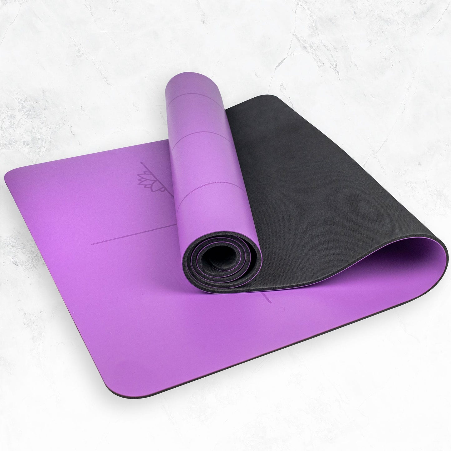 Extra Large Purple Lotus Alignment Yoga Mat –