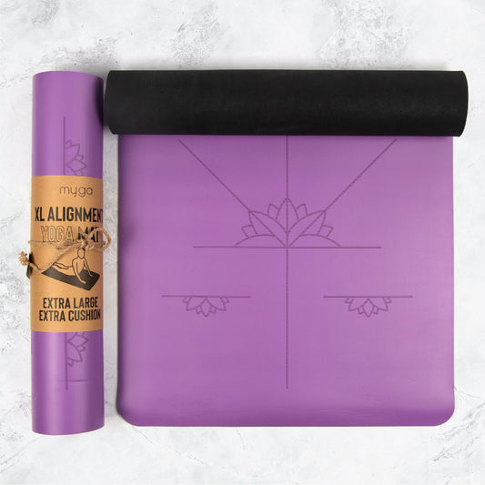 Extra Large Purple Lotus Alignment Yoga Mat