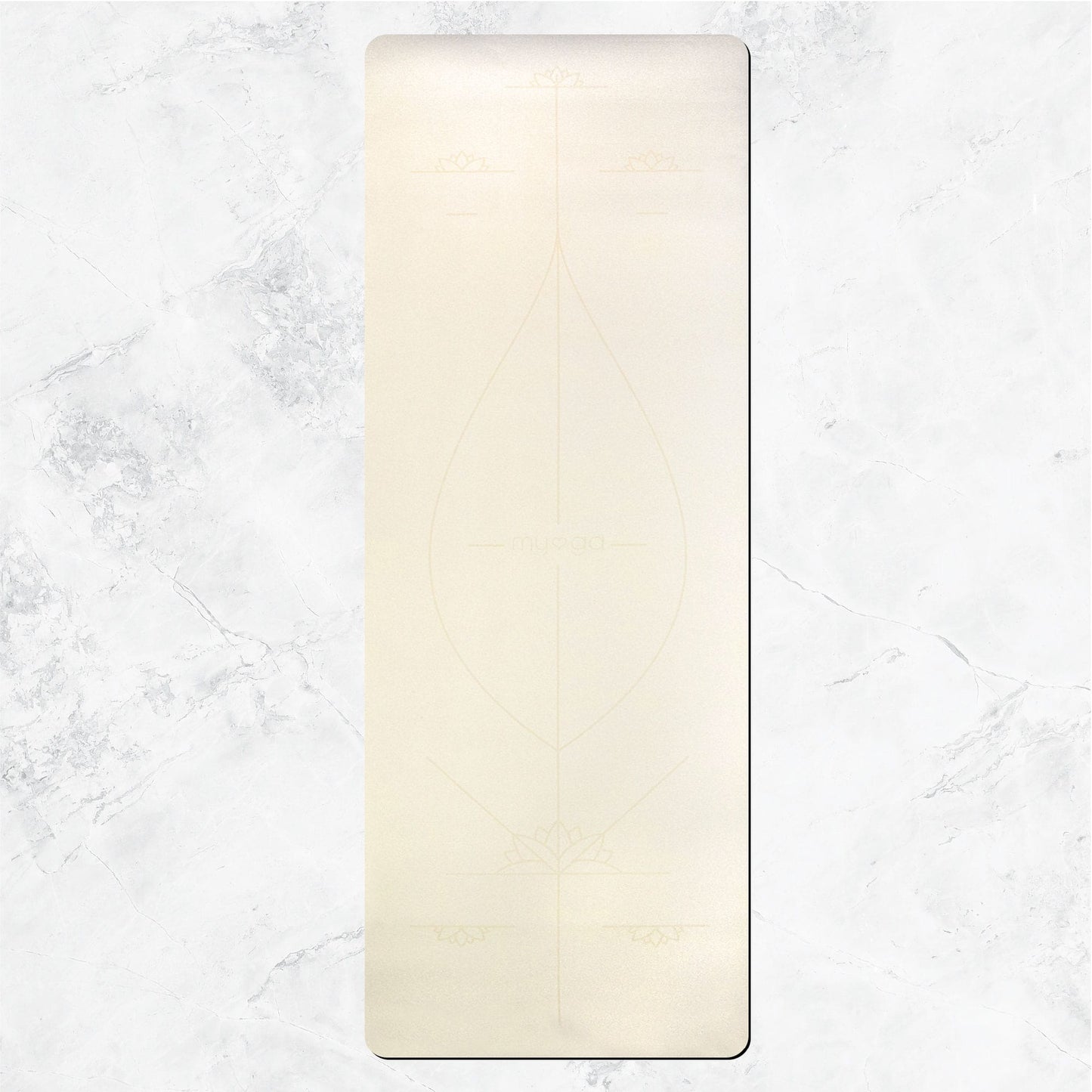 Extra Large Cream Lotus Alignment Yoga Mat