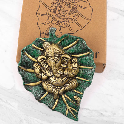 Lord Ganesha On Leaf Wall-hanging