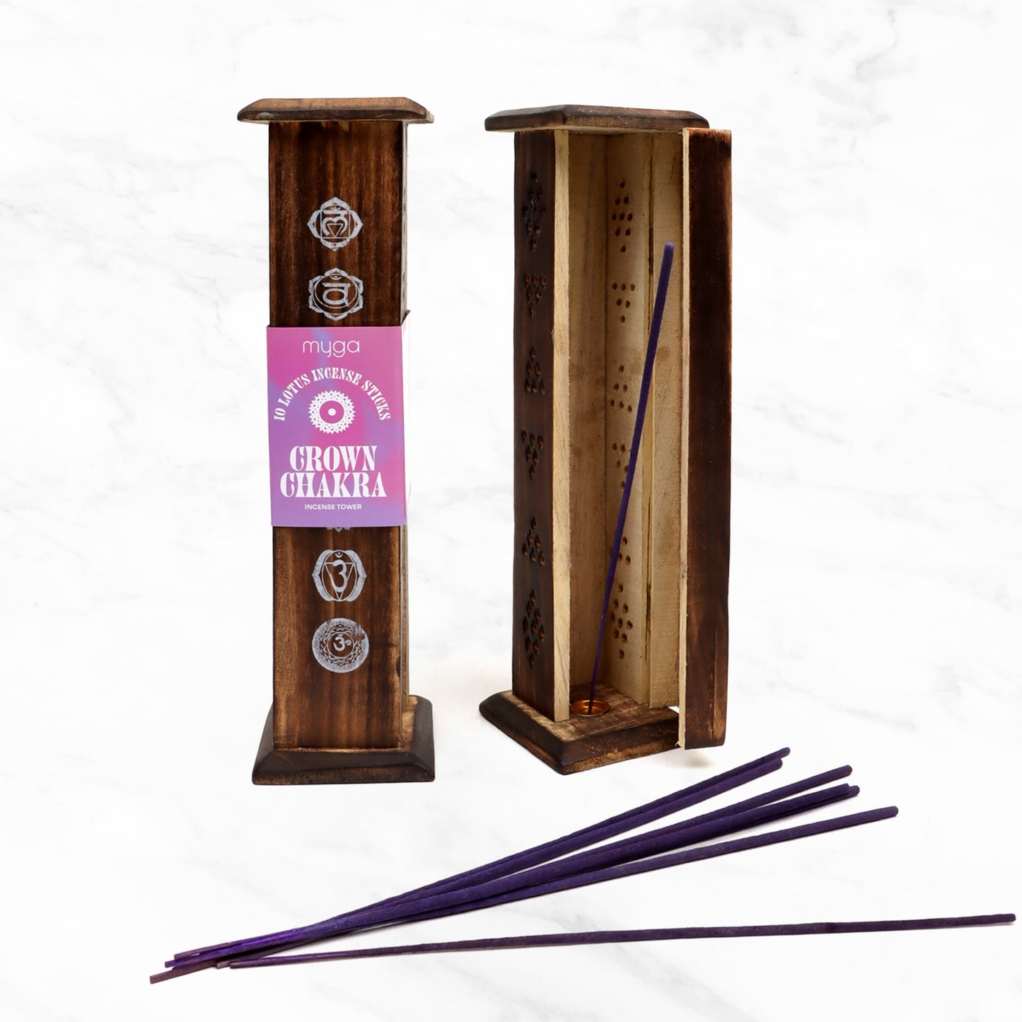 Chakra Incense Towers With Incense Sticks