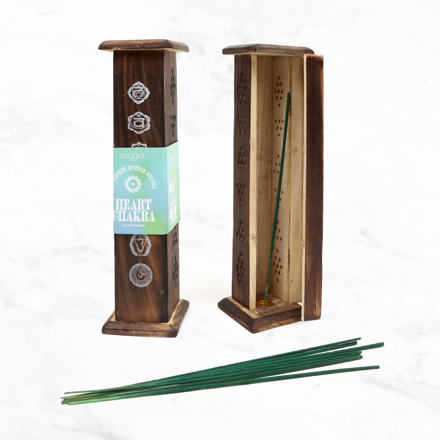 Chakra Incense Towers With Incense Sticks