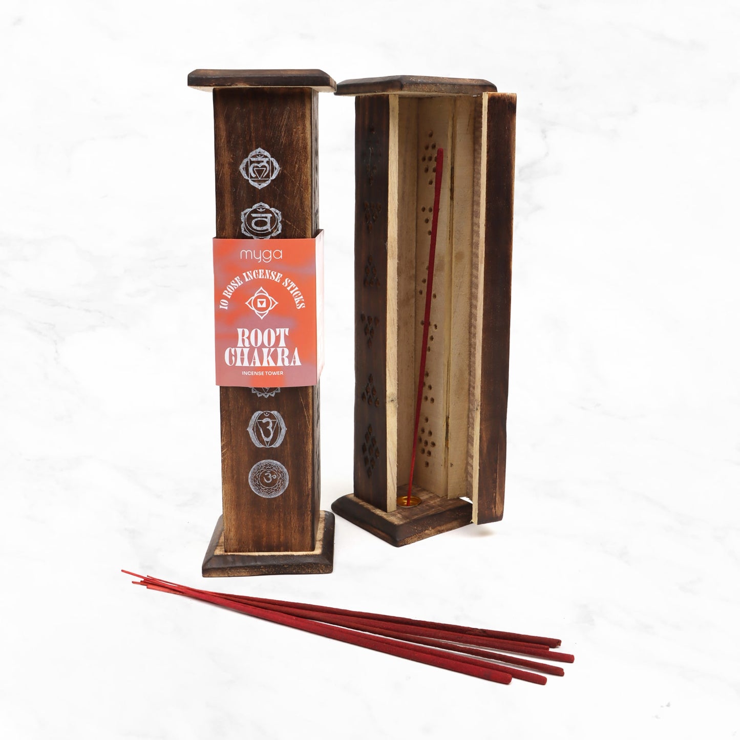 Chakra Incense Towers With Incense Sticks