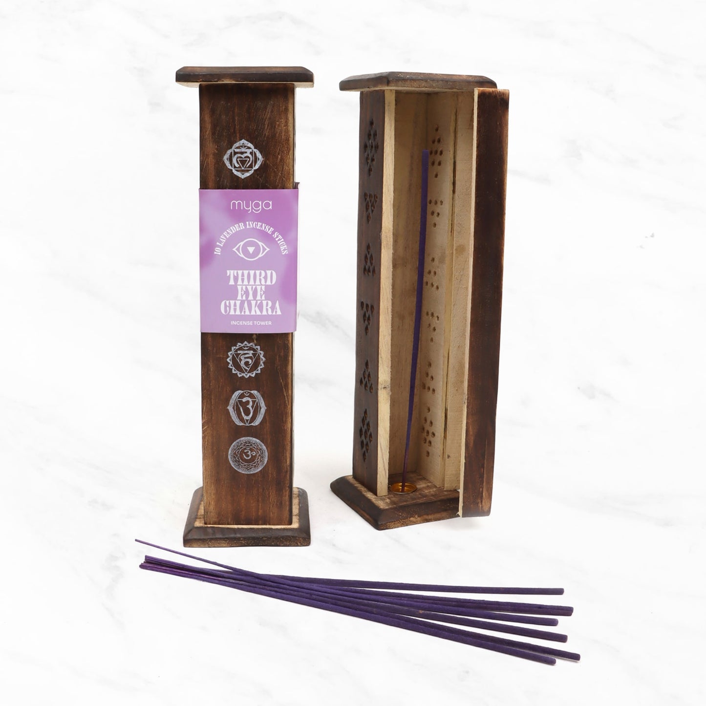 Chakra Incense Towers With Incense Sticks