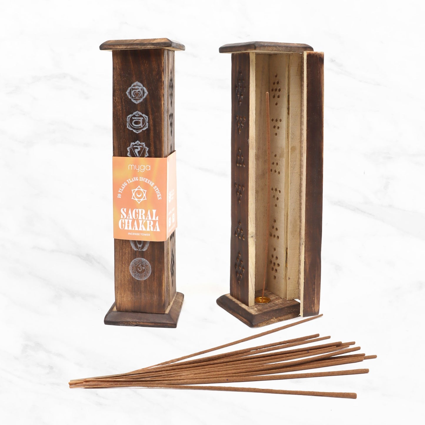Chakra Incense Towers With Incense Sticks
