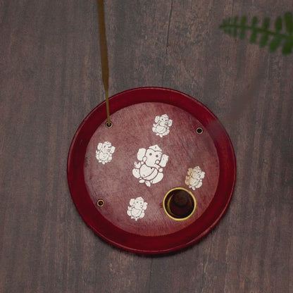 Incense Cone Plate - Elephant Red
